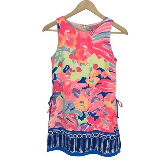 Lilly Pulitzer Womens Floral Donna Shift Romper Skort Dress Multi-Color Size 00 - Picture 2 of 13